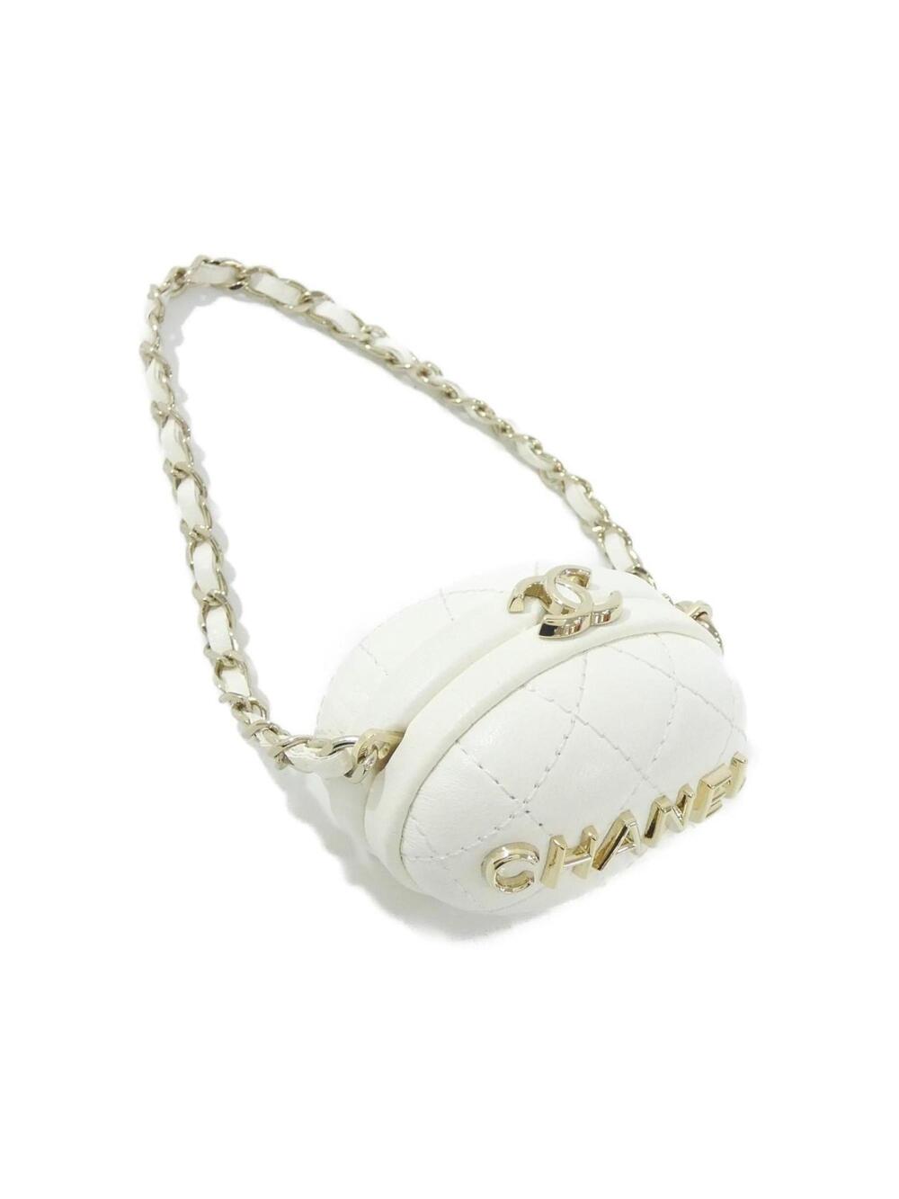 Chanel Handbag Charm Leather White #246653C21B